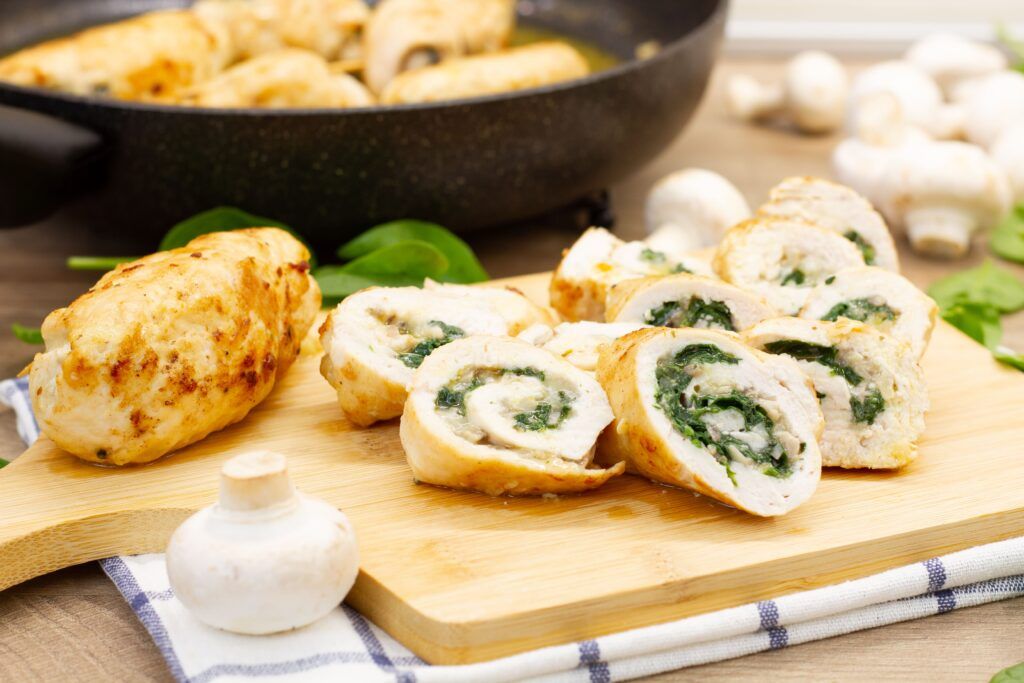 Envoltini de Pollo y Champiñones